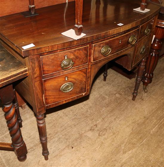 Late Regency bow fronted dressing table